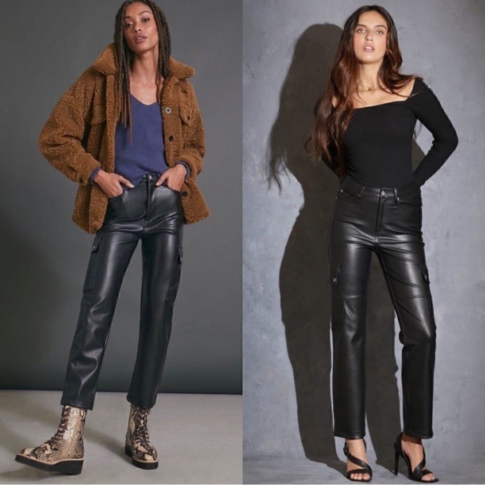 Anthropologie Avec Les Filles Gabi Vegan Faux Leather Utility Pants